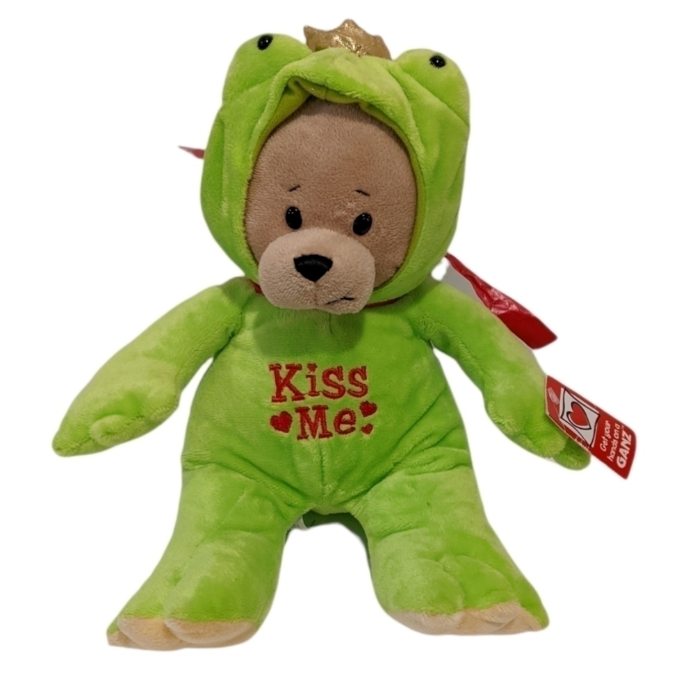 GANZ Prince Froggy bear plush HV9121 frog Kiss Me 13”